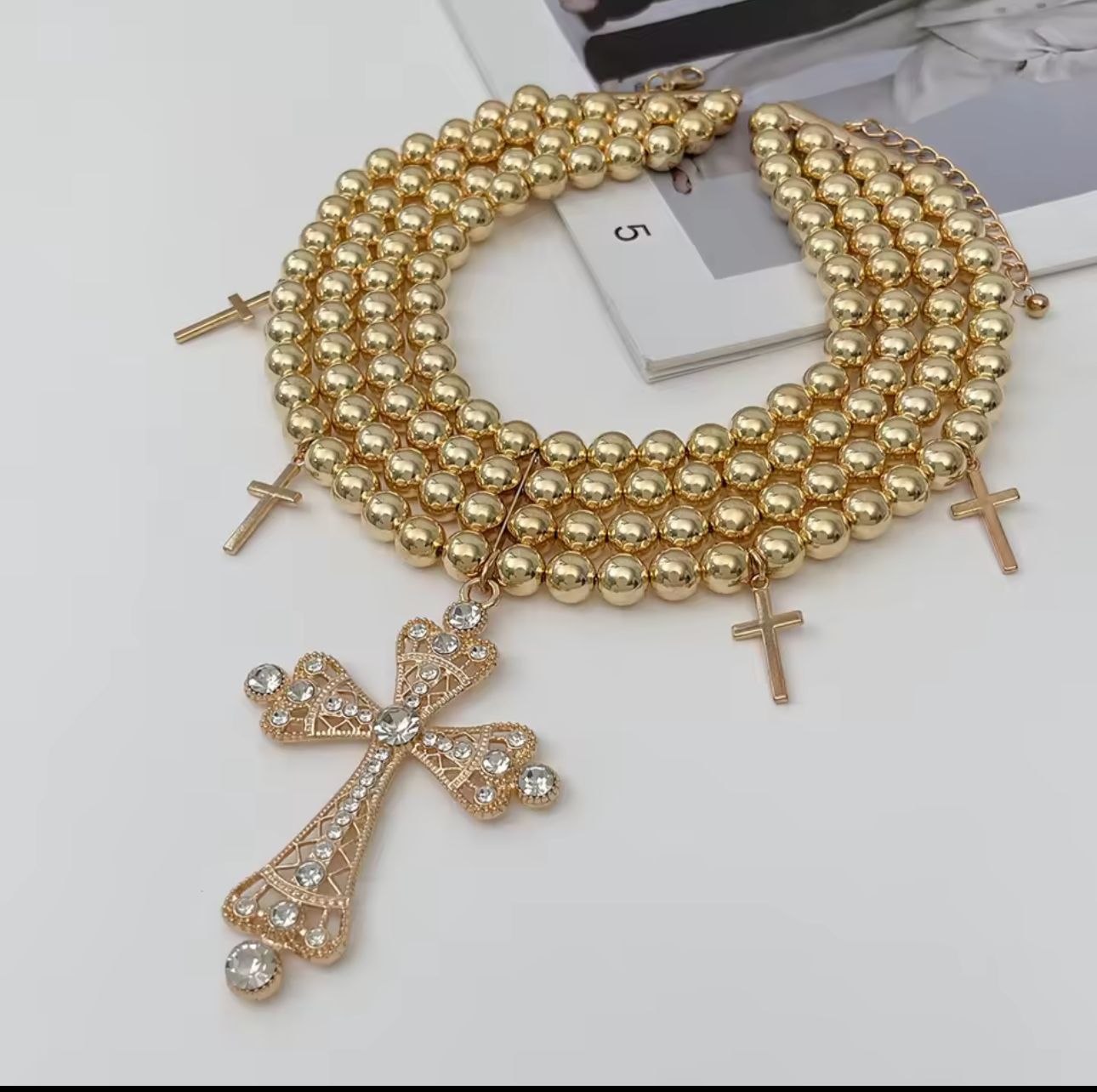 Sally Exaggerated Inlaid Rhinestone Big Cross
